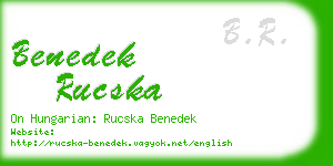 benedek rucska business card